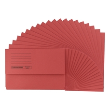 Classmates Document Wallet Foolscap - Red - Pack of 50